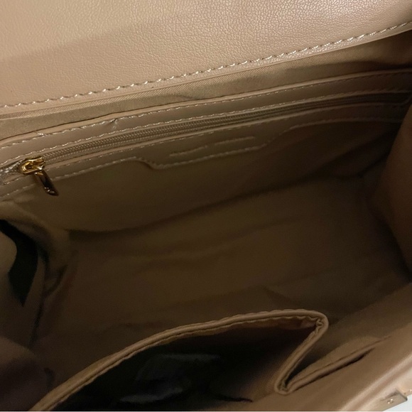 Badgley Mischka Vegan Leather Beige Handbag - Picture 5 of 7